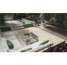 Terasa cu mobilier de grădină, plăci de piatră și elemente decorative