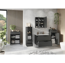 Set de baie cu lavoar, dulap cu oglindă, dulap înalt și dulap inferior cu design modern