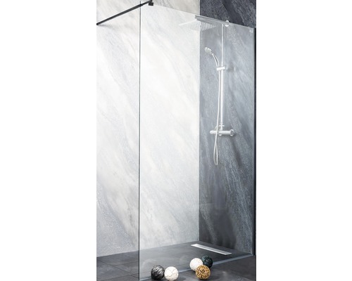 Duș Walk In Sanotechnik Black Freedom II BP300, 130x195 cm, sticlă securizată transparentă, profil negru Duș Walk In Sanotechnik Black Freedom II BP300, 130x195 cm, sticlă securizată transparentă, profil negru