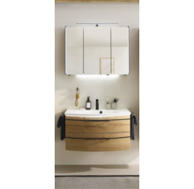 Baie cu dulap inferior pentru lavoar, lavoar și dulap cu oglindă cu iluminare