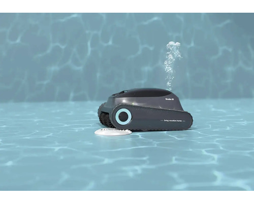 Robot de curățare a piscinei în apă cu bule de aer ascendente