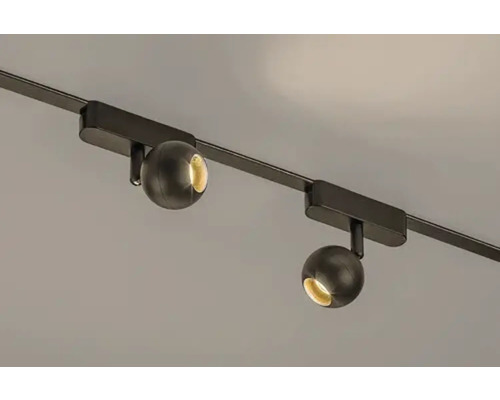 Sistem de șină cu două spoturi pentru montare pe tavan