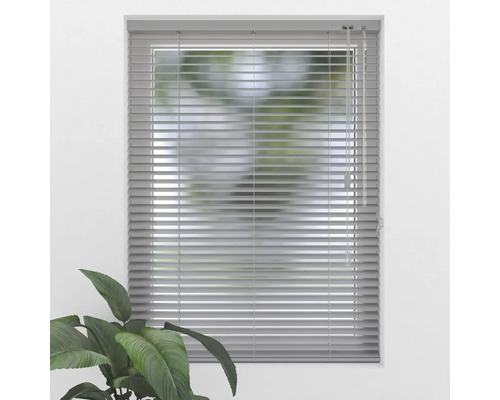 Jaluzea gri la fereastră cu lanț de operare