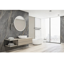 Panou decorativ SPC impermeabil Rocko Tiles, 123x280 cm, decor marmură antracit