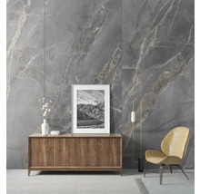 Panou decorativ SPC impermeabil Rocko Tiles, 123x280 cm, decor marmură antracit