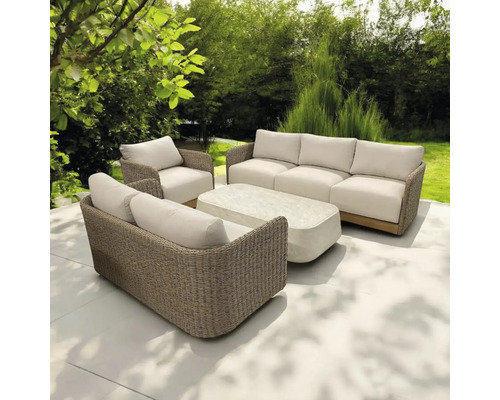 Set de grădină cu canapea, fotoliu și masă în aer liber