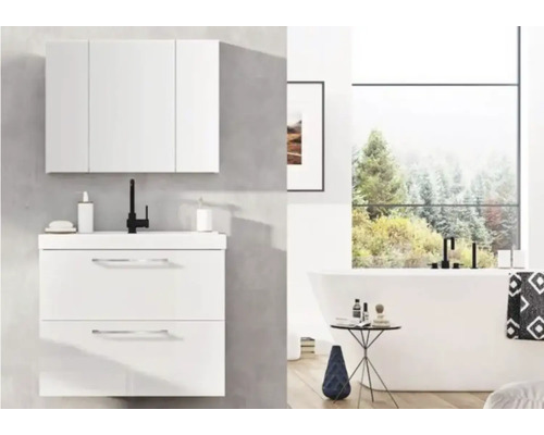 Set mobilier Roma 60 cm, incl. bază lavoar și lavoar, alb