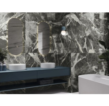 Faianță decorativă rectificată MIRAVA LUCCA Nero lucios 120x120 cm