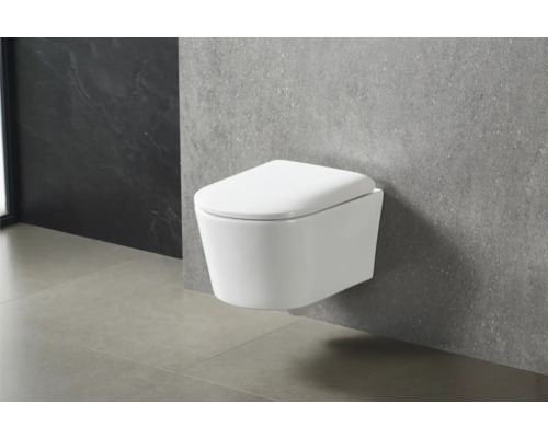 Toaletă suspendată din ceramică în baie