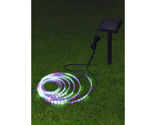 Furtun luminos cu LED solar pe gazon cu panou solar