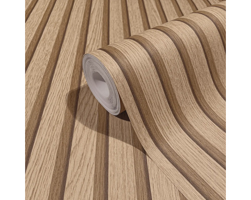 Rola de tapet cu model cu dungi de lemn