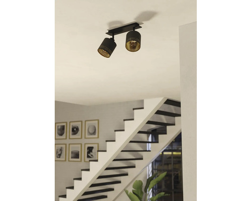 Lumină de plafon cu două spoturi și modele decorative