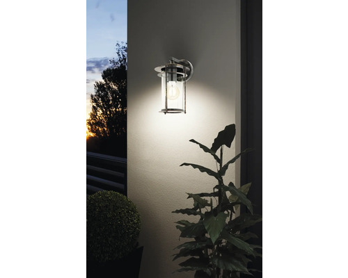 Lumină de perete cu sticlă transparentă și bec decorativ pentru iluminat exterior