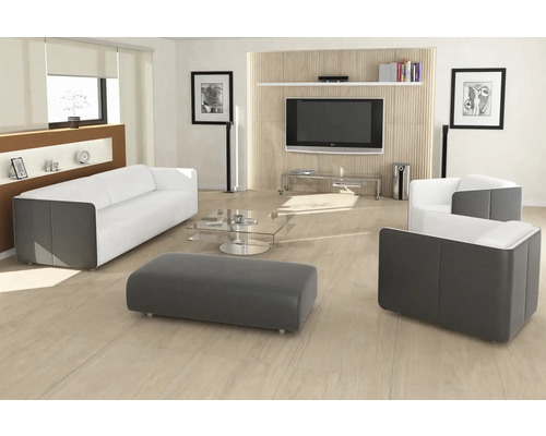 Living cu canapea, fotoliu, taburet și măsuță de cafea