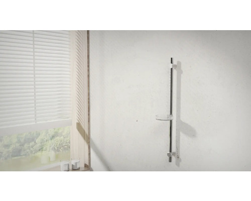 Bară de duș cu raft pe perete