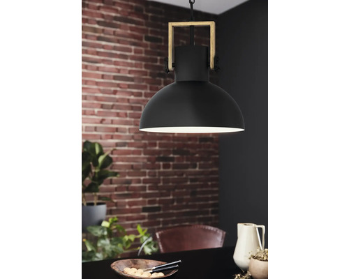 Pendul Lubenham E27 max. 1x28W, negru/lemn