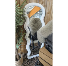 Oglindă decorativă cu cadru moale, ondulat și plantă artificială
