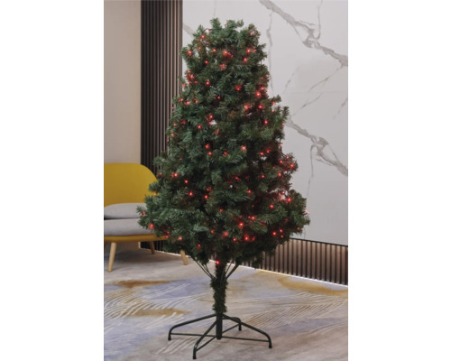 Brad artificial de Crăciun cu iluminare pe suport