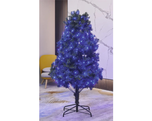 Brad artificial de Crăciun cu lumini pe un suport