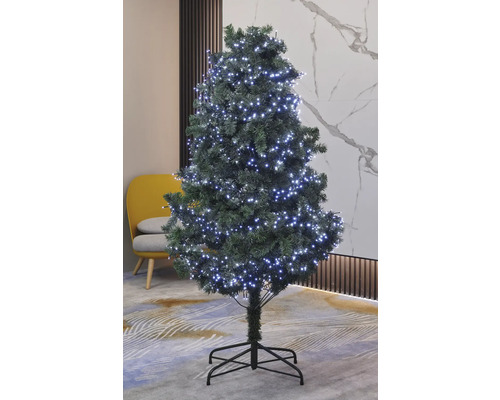 Pom de Crăciun artificial decorat cu lumini LED în interior