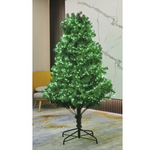 Pom de Crăciun artificial decorat cu iluminare pe suport