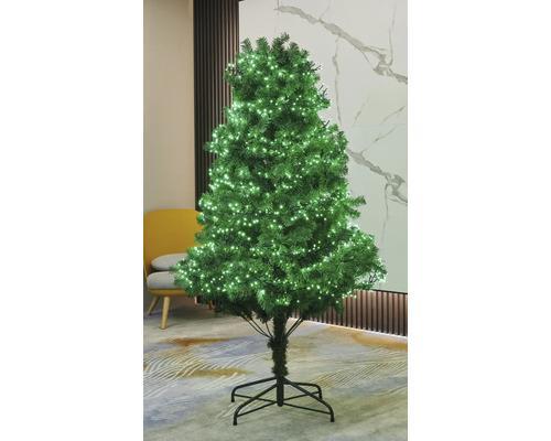 Pom de Crăciun artificial decorat cu iluminare pe suport