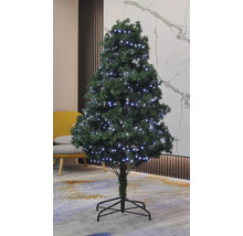 Brad artificial de Crăciun decorat cu iluminare