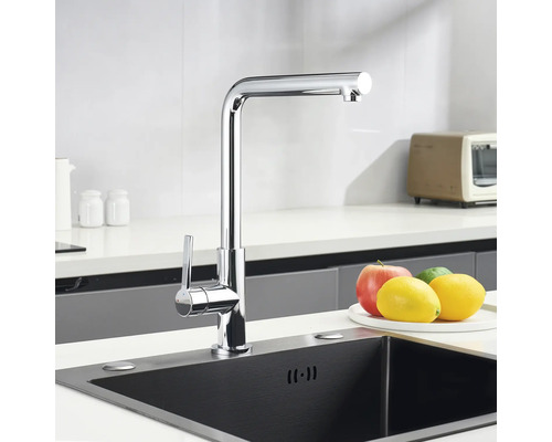 Chiuvetă de bucătărie cu baterie monocomandă