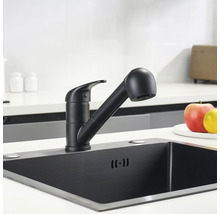 Baterie de bucătărie cu pulverizator extractibil montată într-o chiuvetă