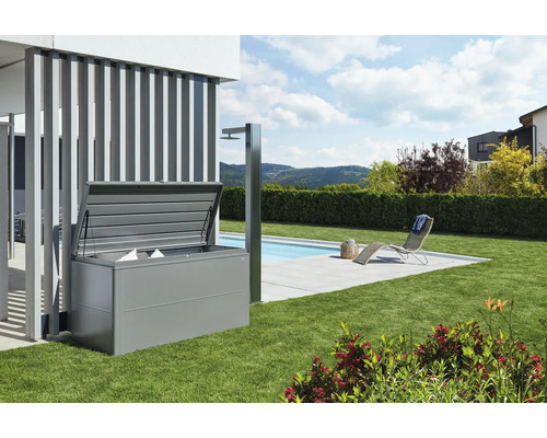 Ladă depozitare Biohort LoungeBox 160 metal 160x70x83,5 cm gri cuarț metalizat