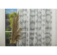 Decoratiune de fereastra cu perdea alba cu model si iarba decorativa