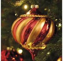 Glob de brad cu model în dungi în bradul de Crăciun