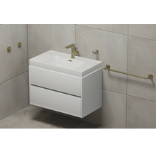 Baie cu dulap de bază pentru lavoar, robinet și suport pentru prosoape