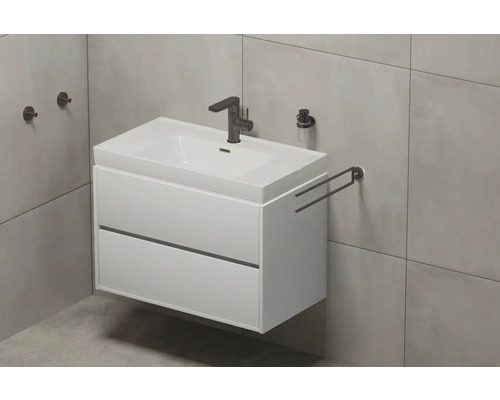 Baie modernă cu dulap de bază pentru lavoar și baterie