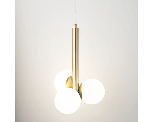 Lumină suspendată cu trei corpuri de iluminat rotunde