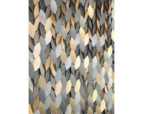 Decor de perete cu elemente metalice geometrice pentru interioare