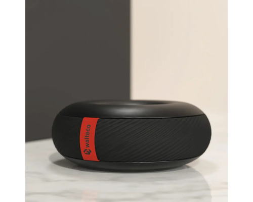 Logo Walteco pe un difuzor negru, rotund
