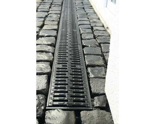 Canal de scurgere metalic încorporat în pavaj