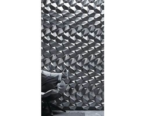 Perete cu panouri de perete triunghiulare tridimensionale.