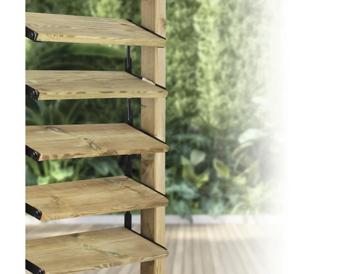 Raft din lemn cu mai multe niveluri pentru exterior