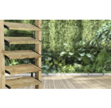 Raft din lemn cu patru niveluri pentru exterior