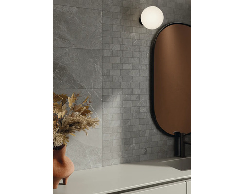 Mozaic ceramic MIRAVA NARVIK silver 30x30 cm Design modern de baie cu plăci gri cu aspect de piatră și plăci de mozaic