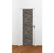 Ușă de interior cu aspect de piatră și feronerie.