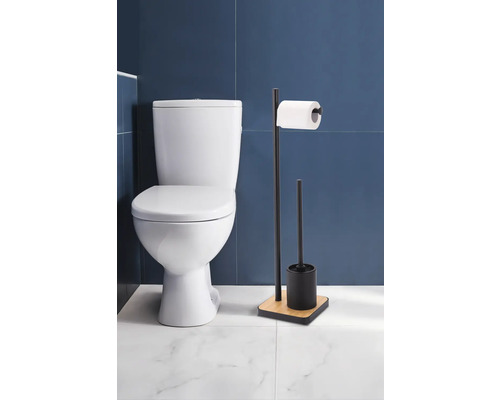 Baie cu toaletă și suport pentru hârtie igienică cu perie