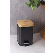 Coș de gunoi cu pedală și capac din bambus