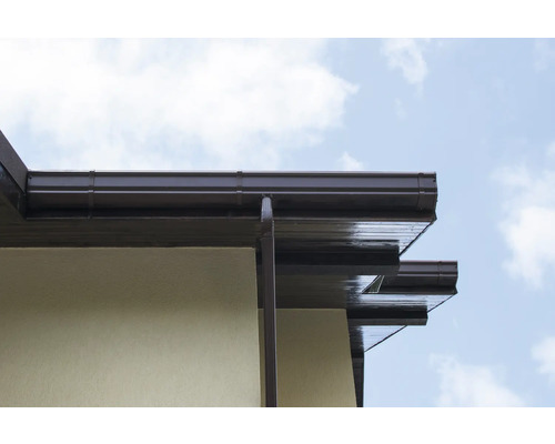 Capac stânga jgheab Novatik Quadra 125 mm negru RAL 9005 | HORNBACH