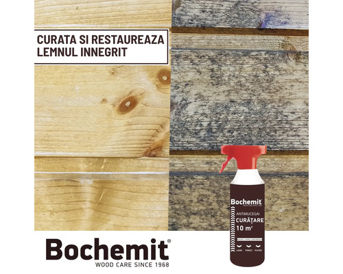 Detergent pentru lemn pentru curățarea și restaurarea lemnului gri