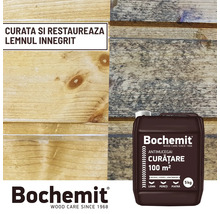 Soluție de curățare a lemnului pentru curățarea și restaurarea lemnului înnegrit cu logo-ul Bochemit