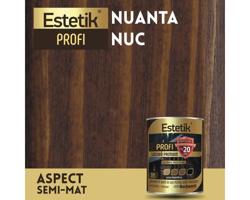 Lazura pentru lemn de interior si exterior Estetik Profi Nuanta Nuc