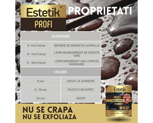 Informații despre lazura pentru lemn Estetik Profi: Proprietăți, acoperire, timp de uscare și avantaje